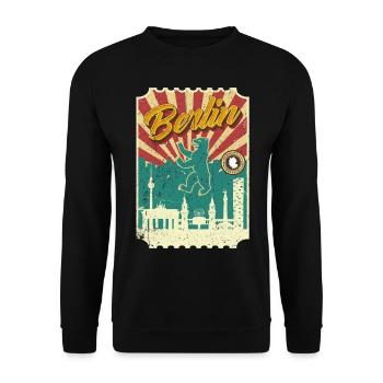 Berlin - Unisex Sweatshirt - black - Front - Alina (178cm) & Michal (187cm)