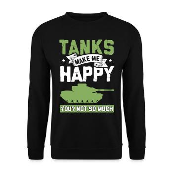 Tank Military Tank Army Gift Tank Driver - Unisex Sweatshirt - black - Front - Alina (178cm) & Michal (187cm)