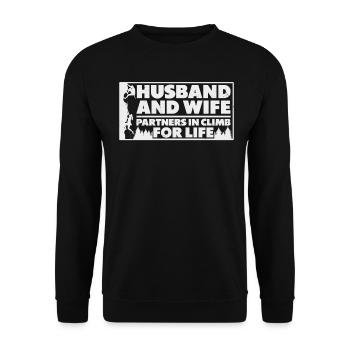 Paar Klettern Ehemann Ehefrau Wandern Bergsteigen - Sweat-shirt Unisexe - noir - Devant - Alina (178cm) & Michal (187cm)