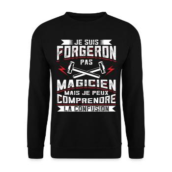 Forgeron Forger - Sweat-shirt Unisexe - noir - Devant - Alina (178cm) & Michal (187cm)