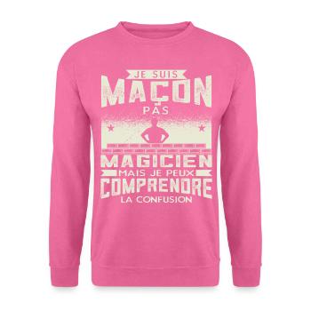 Maçon Maçonnerie Humour Macon - Sweat-shirt Unisexe - rose - Devant