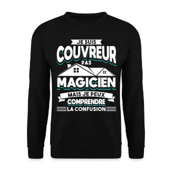 Couvreur Zingueur Humour - Sweat-shirt Unisexe - noir - Devant - Alina (178cm) & Michal (187cm)