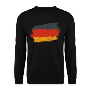 Deutschland Flagge Fußball Germany Flagge - Unisex Sweatshirt - black - Front - Alina (178cm) & Michal (187cm)