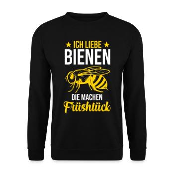Bienen Honig Früßstück Imkerei Bienenflüsterer Imk - Unisex Pullover - Schwarz - Vorne - Alina (178cm) & Michal (187cm)