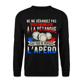 Petanque Pétanque - Sweat-shirt Unisexe - noir - Devant - Alina (178cm) & Michal (187cm)