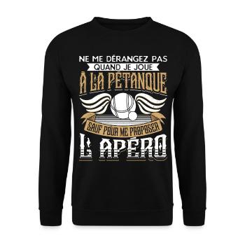 Petanque Pétanque - Sweat-shirt Unisexe - noir - Devant - Alina (178cm) & Michal (187cm)