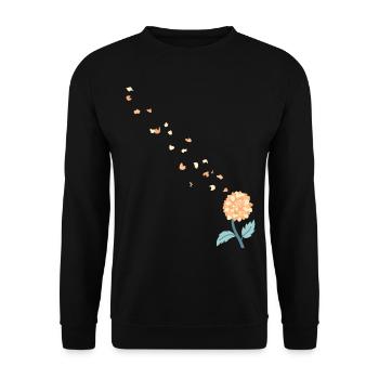 flower - Unisex Sweatshirt - black - Front - Alina (178cm) & Michal (187cm)