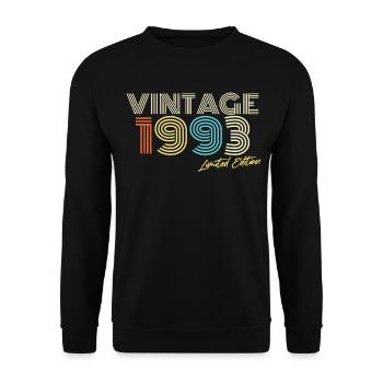 Vintage 1993 - Unisex Pullover - Schwarz - Vorne - Alina (178cm) & Michal (187cm)