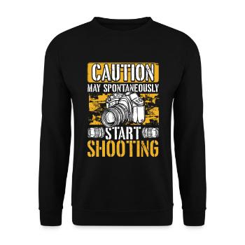 Photographer Humor Camera Lense Photography - Unisex Pullover - Schwarz - Vorne - Alina (178cm) & Michal (187cm)