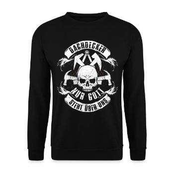 Dachdecker - Unisex Pullover - Schwarz - Vorne - Alina (178cm) & Michal (187cm)
