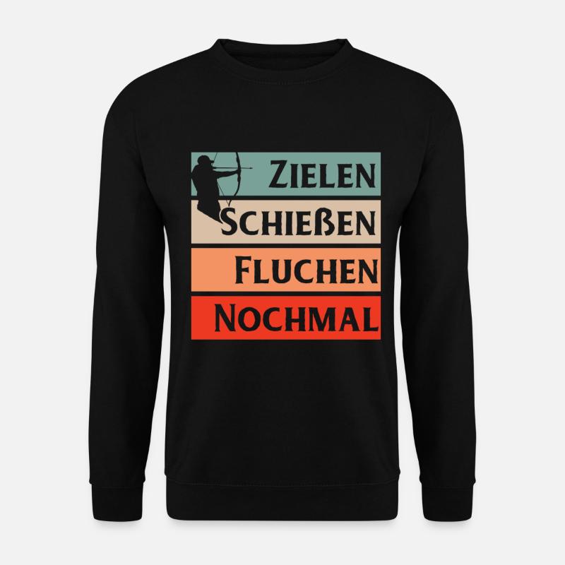 Bogenschießen Bogenschütze Geschenk Pfeil Bogen - Unisex Pullover - Schwarz