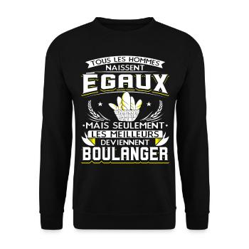 Boulanger Humour Boulangerie - Sweat-shirt Unisexe - noir - Devant - Alina (178cm) & Michal (187cm)