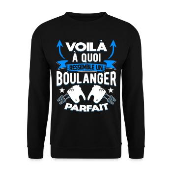 Boulanger Humour Boulangerie - Sweat-shirt Unisexe - noir - Devant - Alina (178cm) & Michal (187cm)