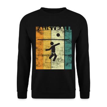 Faustball Retro Vintage - Unisex Pullover - Schwarz - Vorne - Alina (178cm) & Michal (187cm)