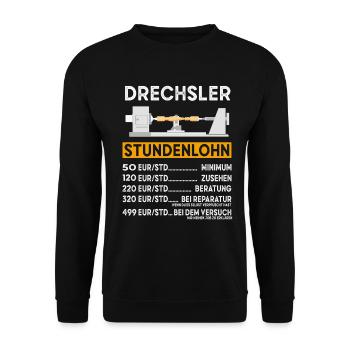 Drechsler Drechseln Drechselbank Drechsel - Unisex Pullover - Schwarz - Vorne - Alina (178cm) & Michal (187cm)