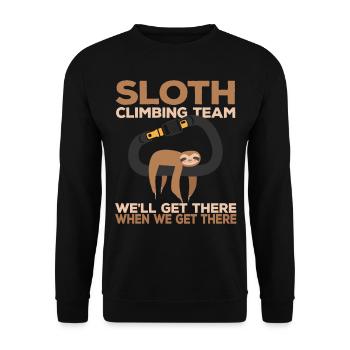 Rock Climber Sloth Climbing Team - Sweat-shirt Unisexe - noir - Devant - Alina (178cm) & Michal (187cm)