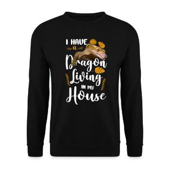 Crested Gecko I Have A Dragon - Unisex Pullover - Schwarz - Vorne - Alina (178cm) & Michal (187cm)