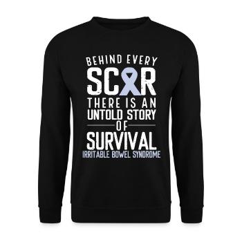 Bowel Syndrome Awareness Periwinkle Ribbon IBS - Unisex Sweatshirt - black - Front - Alina (178cm) & Michal (187cm)