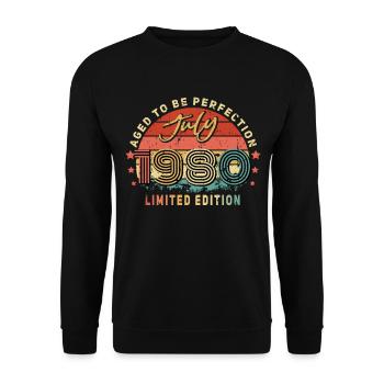 Legendary since July 1980 Vintage - Unisex Sweatshirt - black - Front - Alina (178cm) & Michal (187cm)