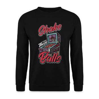 Shake That Balls Arcade Flipper Gamer - Unisex Pullover - Schwarz - Vorne - Alina (178cm) & Michal (187cm)