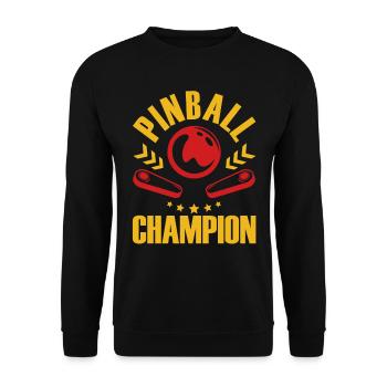 Flipper Champion Vintage Flipper Gamer - Unisex Pullover - Schwarz - Vorne - Alina (178cm) & Michal (187cm)