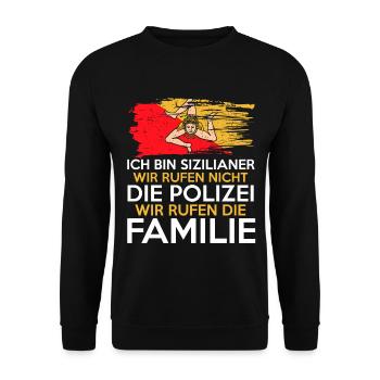 Sizilien Familie Sizilianer Sizilianerin Siziliani - Unisex Pullover - Schwarz - Vorne - Alina (178cm) & Michal (187cm)
