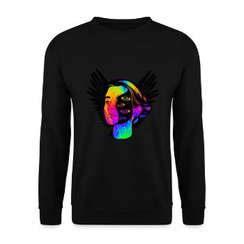 Psychédélique Trippy motif Psychonaut coloré - Sweat-shirt Unisexe - noir - Devant - Alina (178cm) & Michal (187cm)