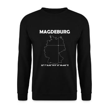 Magdeburg Map - Unisex Sweatshirt - black - Front - Alina (178cm) & Michal (187cm)