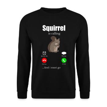 Squirrel Tshirt Chipmunk Squirrel Nut - Unisex Sweatshirt - black - Front - Alina (178cm) & Michal (187cm)
