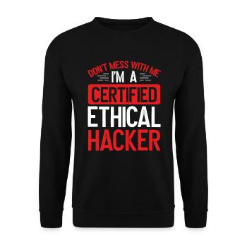 Hacker Ethique Certifié Hacker Cyber Sécurité - Sweat-shirt Unisexe - noir - Devant - Alina (178cm) & Michal (187cm)