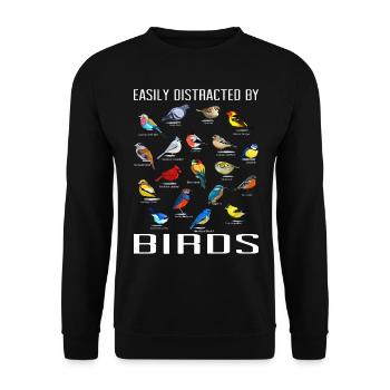 Bird Watching Orinthologist Birdwatching Gift - Unisex Sweatshirt - black - Front - Alina (178cm) & Michal (187cm)