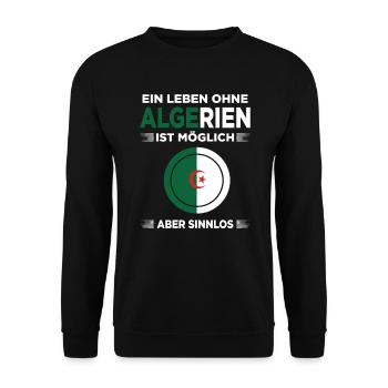 Algerien Algerisch Algerische Flagge Algeria - Unisex Pullover - Schwarz - Vorne - Alina (178cm) & Michal (187cm)