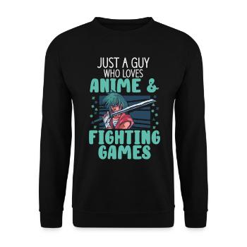 Gamer Video Games Anime Lover Gaming - Unisex Sweatshirt - black - Front - Alina (178cm) & Michal (187cm)