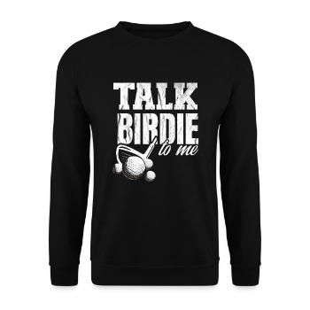 Golf Talk Birdie To Me - Unisex Sweatshirt - black - Front - Alina (178cm) & Michal (187cm)