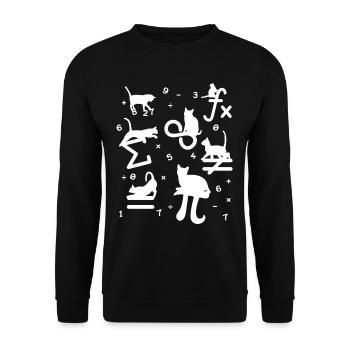 Mathematiker Mathe lustige Katze Liebhaber Geschen - Unisex Pullover - Schwarz - Vorne - Alina (178cm) & Michal (187cm)