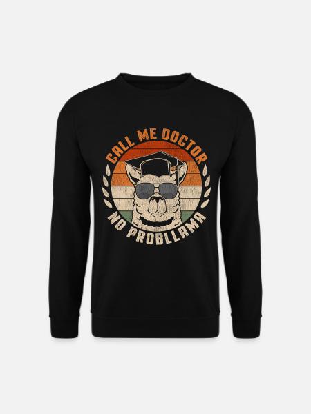 Call Me Doctor Lama Doctor Hat College Graduates - Unisex Pullover - Schwarz