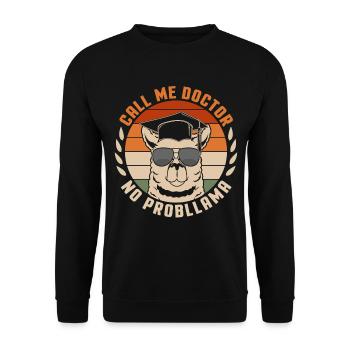 Call Me Doctor Lama Doctor Hat College Graduates - Sweat-shirt Unisexe - noir - Devant - Alina (178cm) & Michal (187cm)