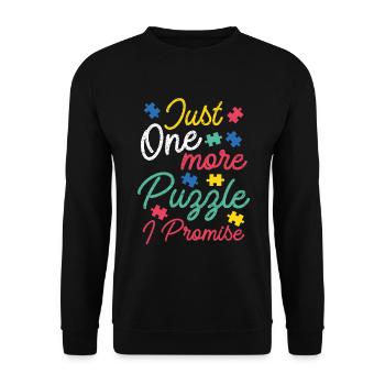 Puzzle Lover Just one more Puzzle I Promise - Sweat-shirt Unisexe - noir - Devant - Alina (178cm) & Michal (187cm)