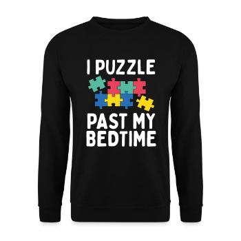 Puzzles I Puzzle past my bedtime Solution Puzzle - Unisex Sweatshirt - black - Front - Alina (178cm) & Michal (187cm)