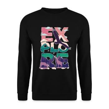 Nature hiking climbing Nature people close to nature - Unisex Sweatshirt - black - Front - Alina (178cm) & Michal (187cm)