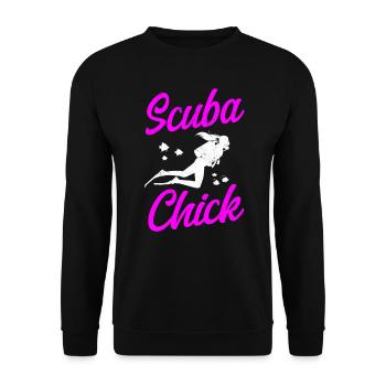 Diving Diver Girl Scuba Chick - Unisex Pullover - Schwarz - Vorne - Alina (178cm) & Michal (187cm)