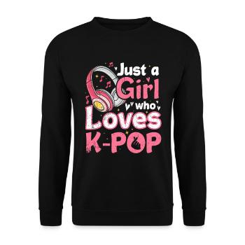 K-pop - Unisex Sweatshirt - black - Front - Alina (178cm) & Michal (187cm)