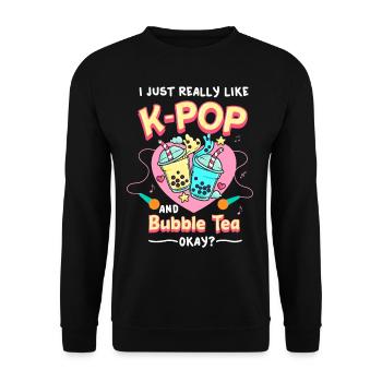 K-Pop - Unisex Pullover - Schwarz - Vorne - Alina (178cm) & Michal (187cm)
