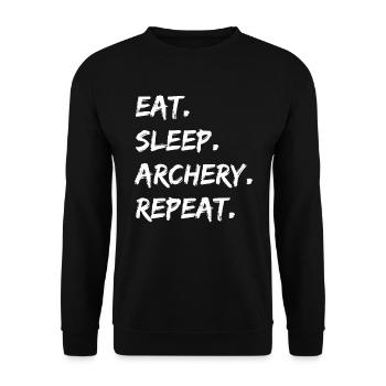 Sports d’arc - Eat Sleep Archery Repeat - Sweat-shirt Unisexe - noir - Devant - Alina (178cm) & Michal (187cm)