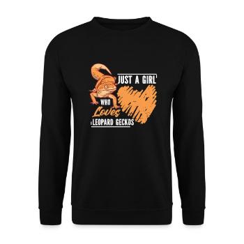 Leopard Gecko - Unisex Pullover - Schwarz - Vorne - Alina (178cm) & Michal (187cm)