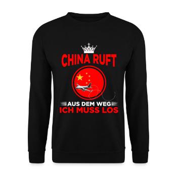 Chinese China Urlaub Hongkong Chinesisches - Unisex Pullover - Schwarz - Vorne - Alina (178cm) & Michal (187cm)