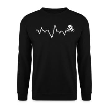 Mountain bike bike with chain - Unisex Sweatshirt - black - Front - Alina (178cm) & Michal (187cm)