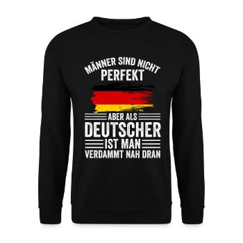 Deutschland Deutsch Deutsche Deutscher Deutsche Mä - Unisex Pullover - Schwarz - Vorne - Alina (178cm) & Michal (187cm)