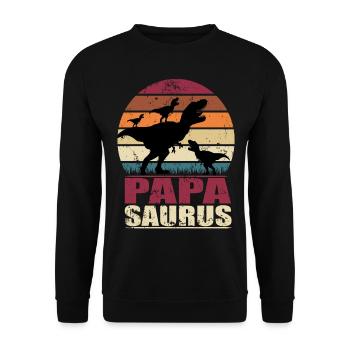 Papasaurus dinosaures Triplés Père Trex Dino - Sweat-shirt Unisexe - noir - Devant - Alina (178cm) & Michal (187cm)