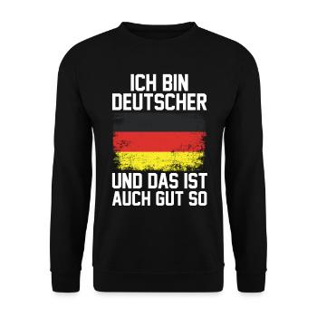 Deutscher Deutsch Deutschland Geschenk - Unisex Pullover - Schwarz - Vorne - Alina (178cm) & Michal (187cm)